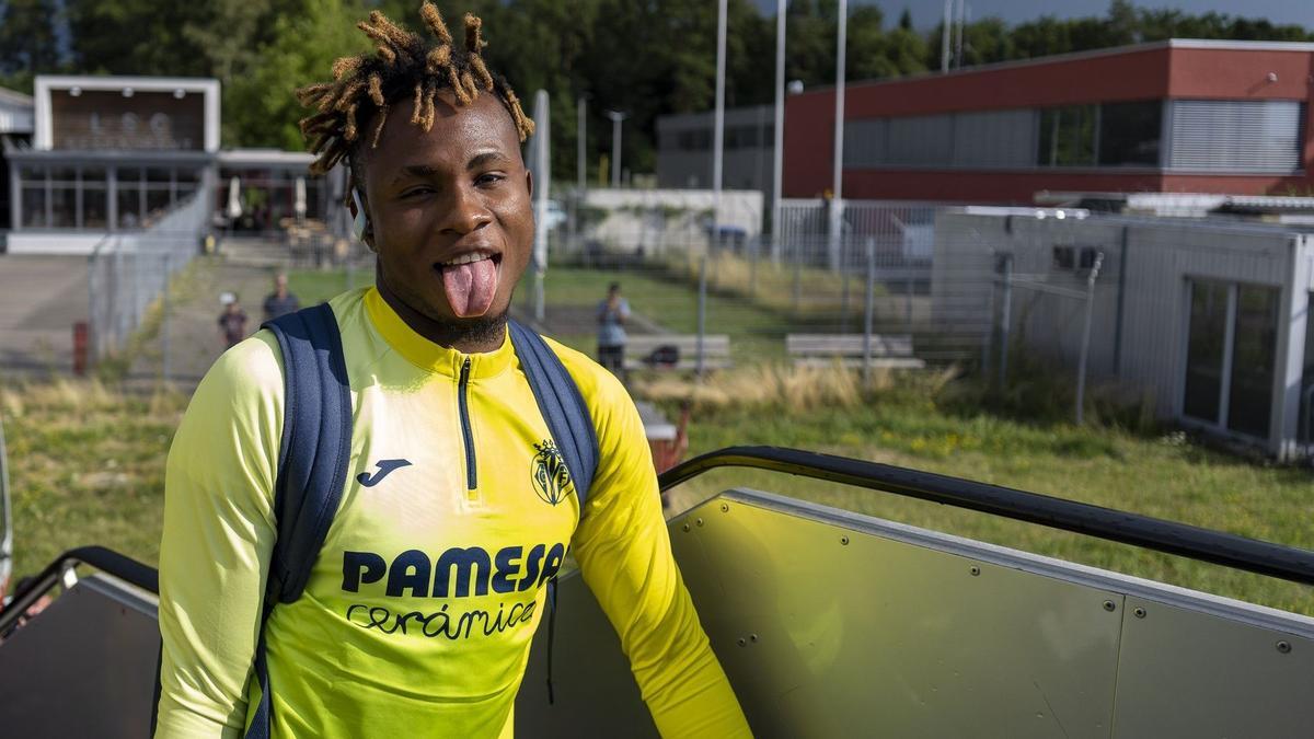 Samu Chukweze sonríe en Hannover, donde el pasado sábado no jugó con el Villarreal ante los alemanes.