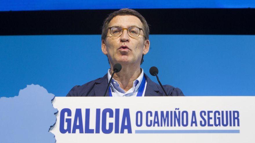 El presidente del PP, Alberto Núñez Feijóo, este domingo, en el congreso del partido en Galicia.