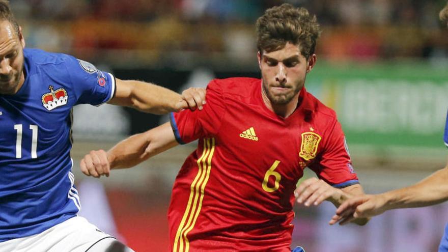 Sergi Roberto, en un partit de la Selecció espanyola.