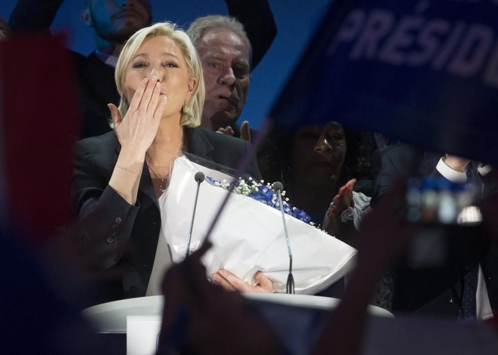 Marine Le Pen celebra el resultado electoral