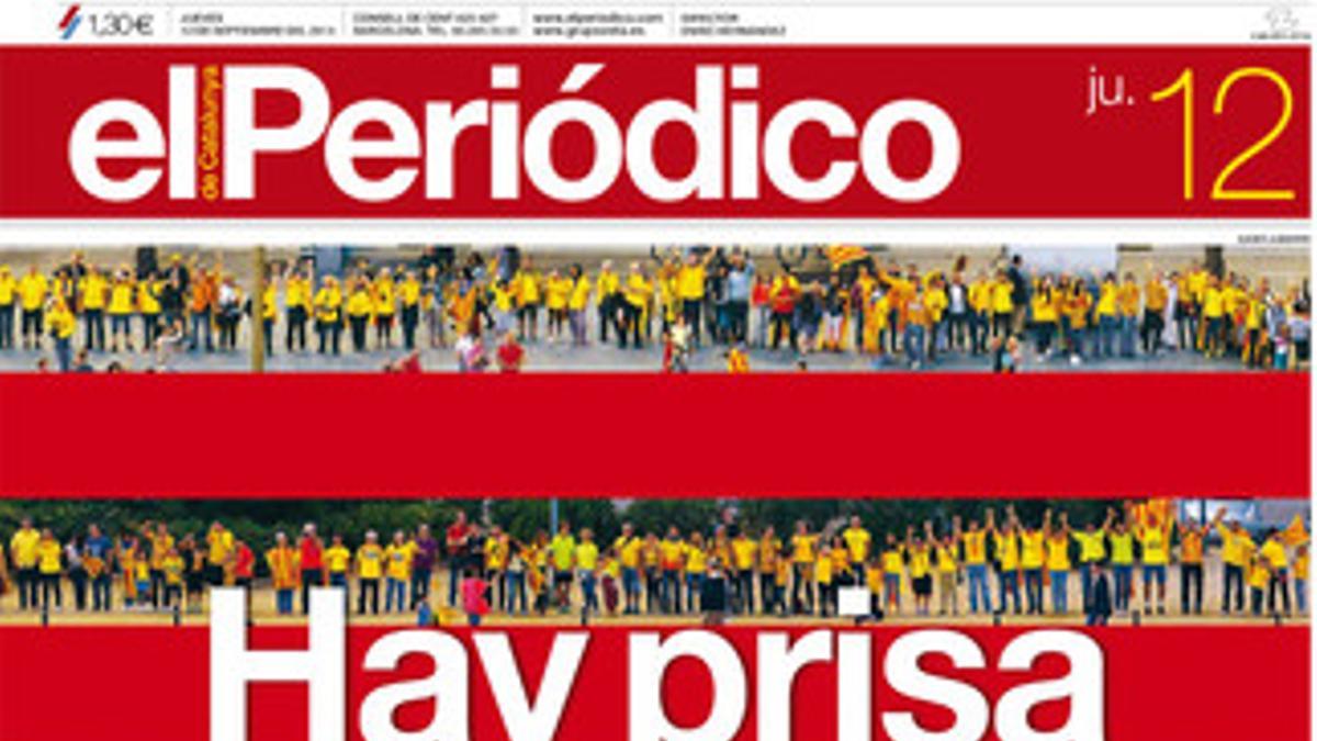 La portada de EL PERIÓDICO (12-9-2013).