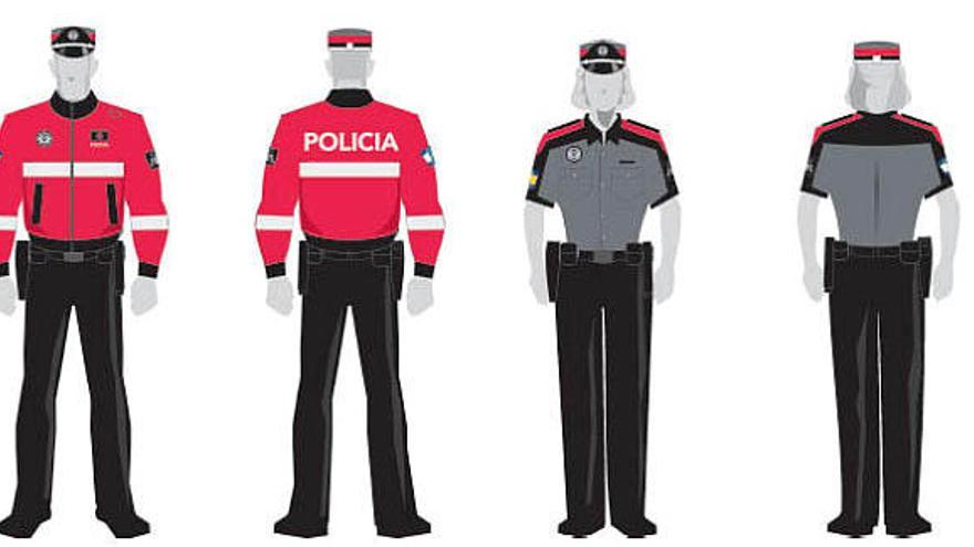Ilustración de los trajes de los nuevos agentes de la Policía Autonómica.