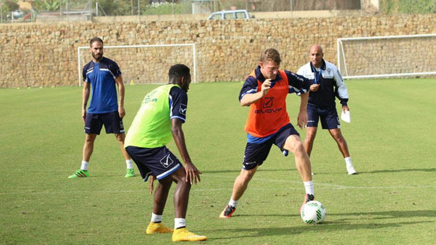 Imagen de un entrenamiento reciente del Marbella FC.