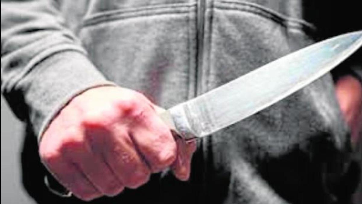 Detenido por amenazar de muerte  con un cuchillo a dos ciudadanos en Arrecife. En la foto, una persona porta un cuchillo de grandes dimensiones en una imagen de archivo.