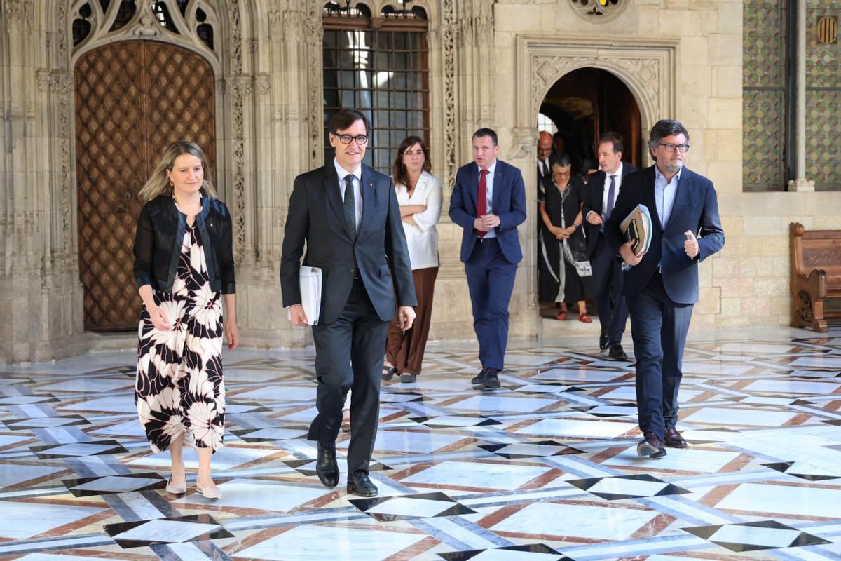 El president de la Generalitat, Salvador Illa, encabezando la reunión del Govern de este martes El president de la Generalitat, Salvador Illa, encabezando la reunión del Govern de este martes