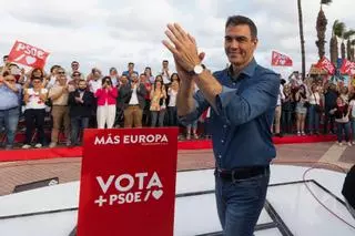 Sánchez exhibe confianza y afirma que el PSOE va a ganar "en votos y escaños" las europeas