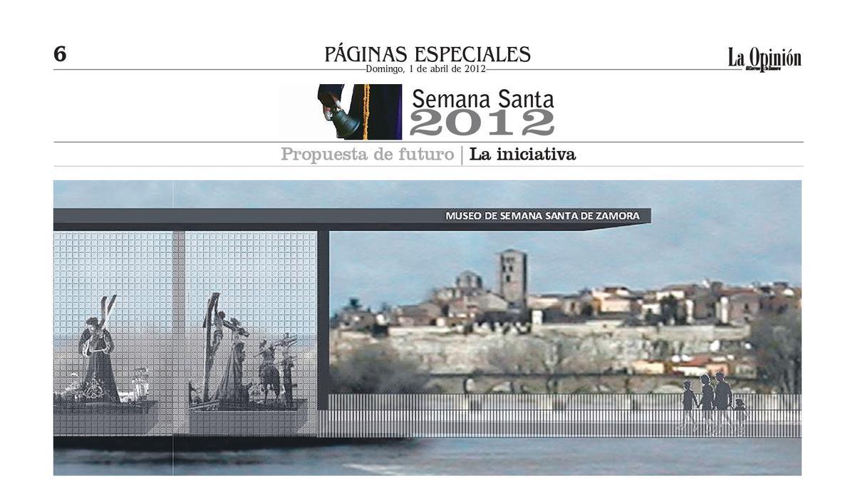 Página de la hemeroteca de 2012 en la que José Luis González Vallvé planteaba su propuesta del Museo de Semana Santa en un puente.