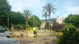 Luces para la fuente de la Alameda Nueva de Cangas