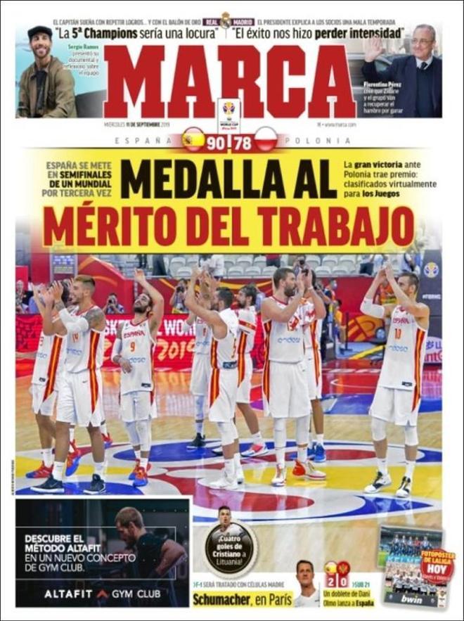 Esta es la portada de Marca de este 11 de septiembre