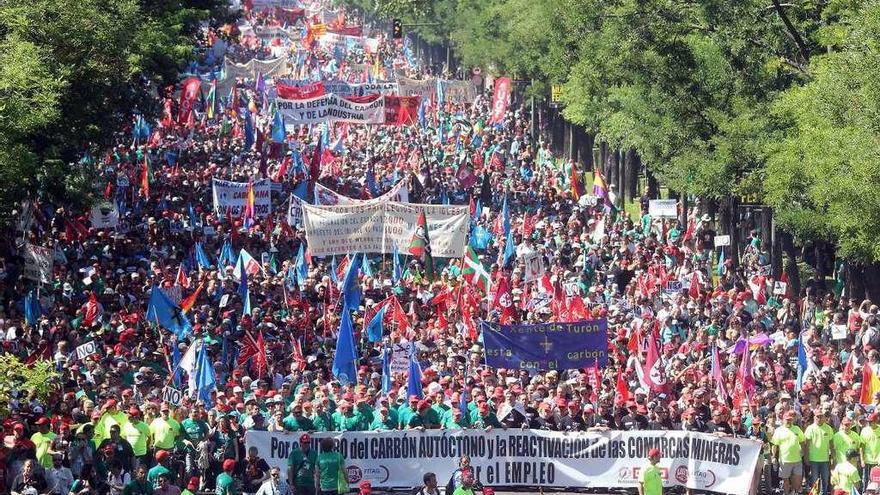 La gran protesta en defensa de la minería que se celebró en Madrid en 2012.