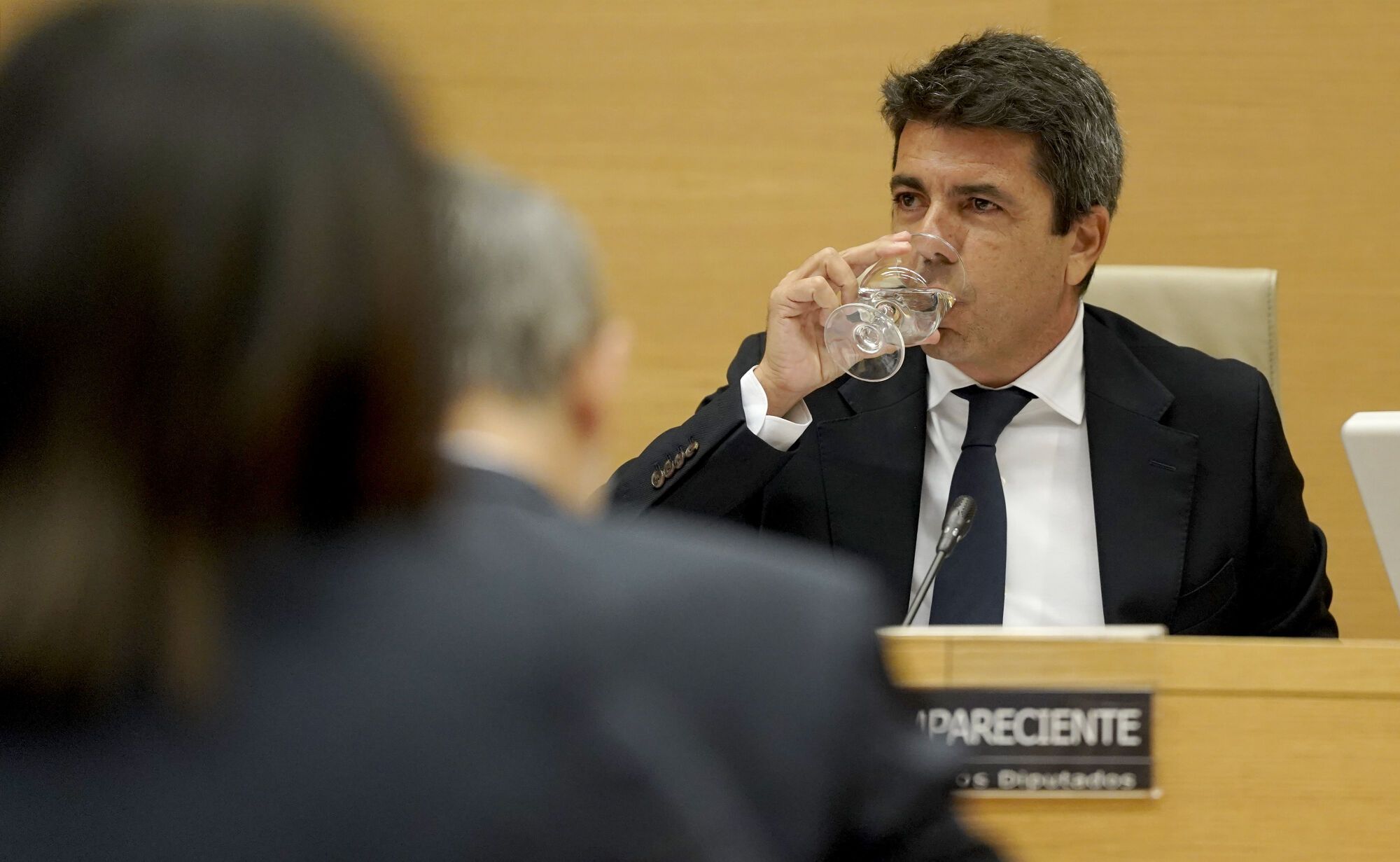 El 'president' en funciones de la Generalitat Valenciana, Carlos Mazón, durante su comparecencia en la comisión de investigación de la dana en el Congreso