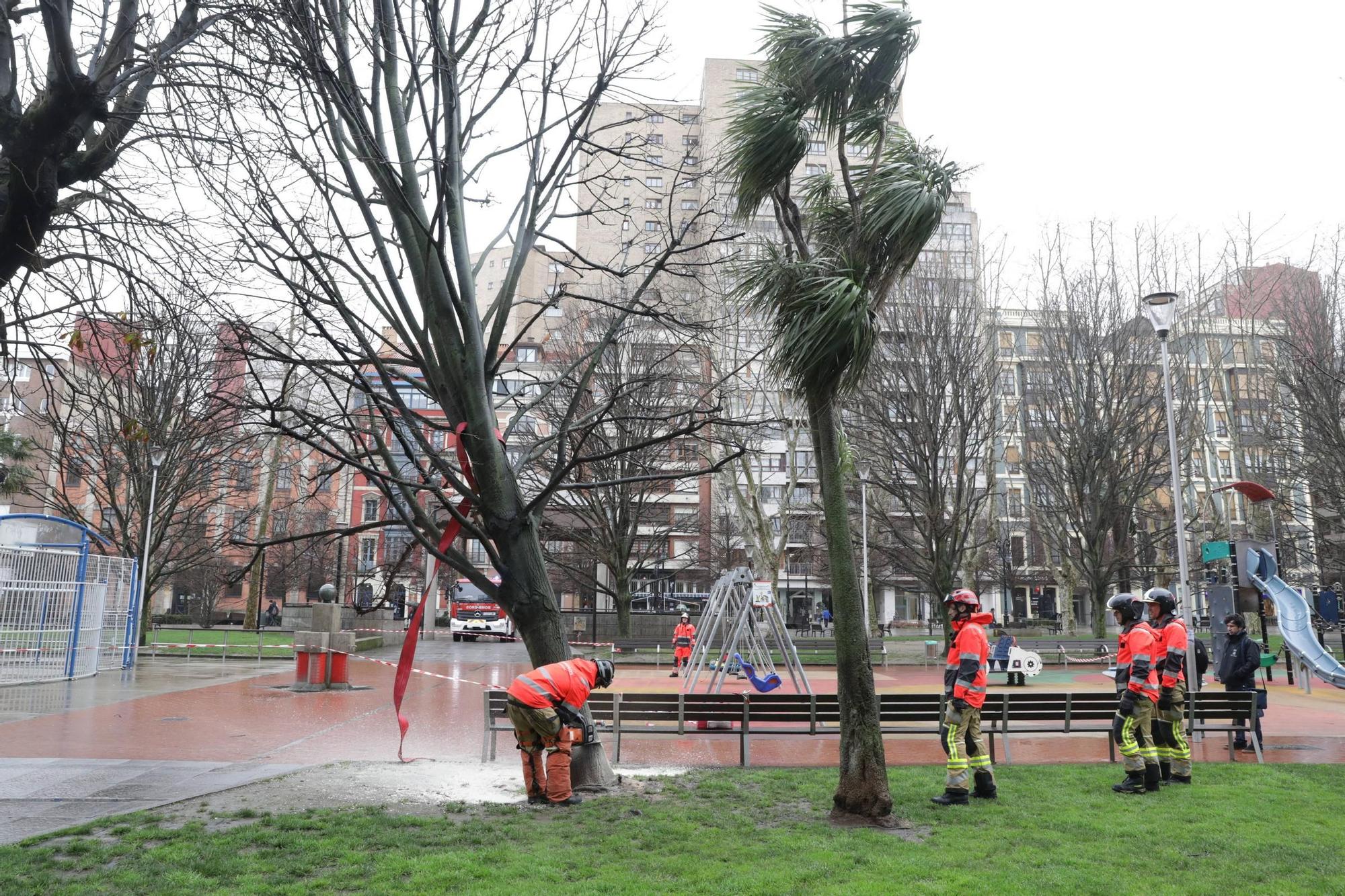 Los efectos de la "tormentona" en Gijón (en imágenes)