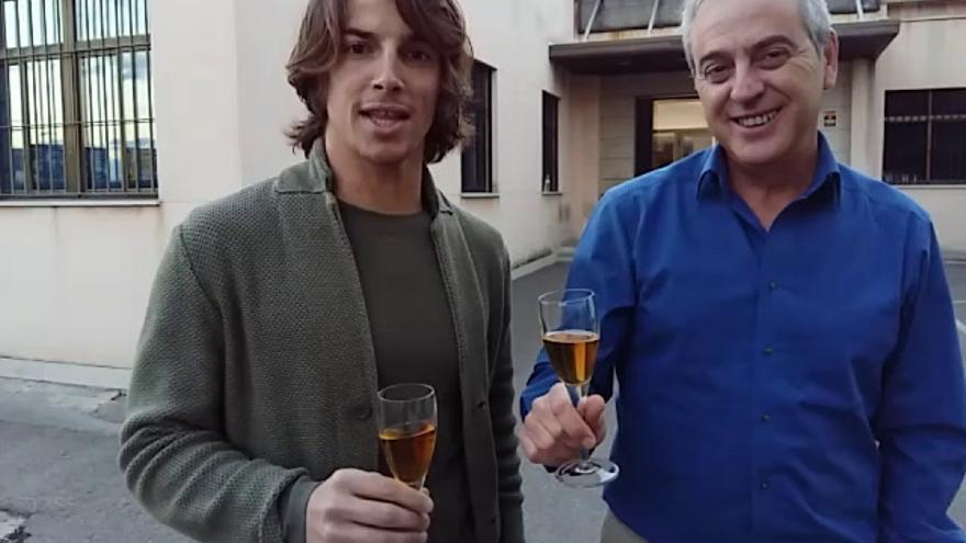 Brindis de Roberto Merhi en 'Mediterráneo'