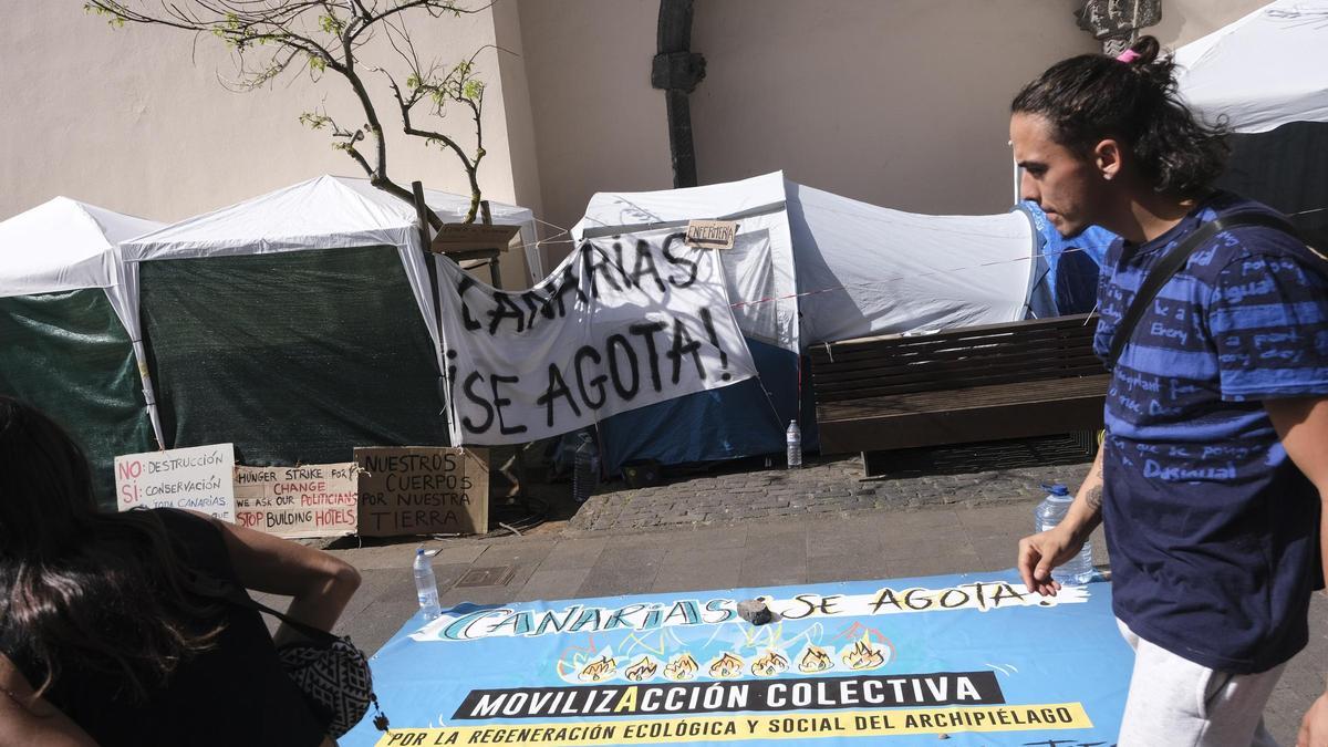 Protestas del colectivo 'Canarias se agota'.
