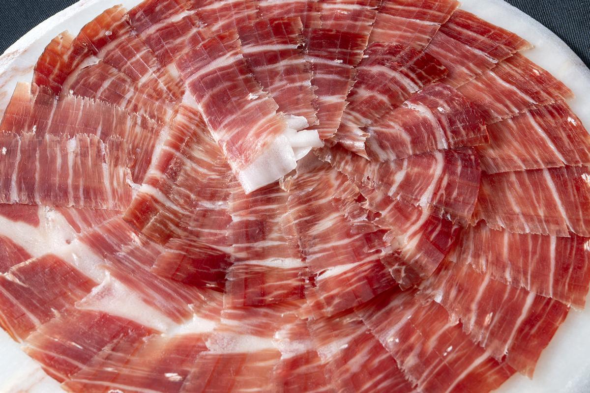 Plato de jamón ibérico de Ibéricos Montellano.