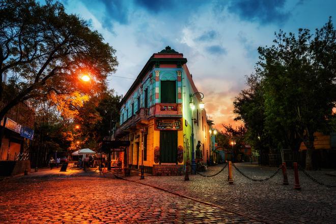 Plaza pública en la boca, Buenos Aires, Argentina