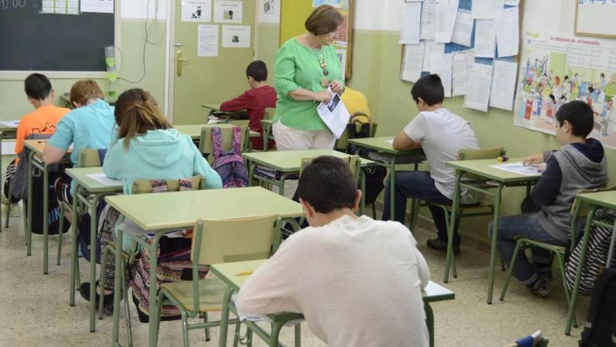 Alumnos de sexto curso durante las pruebas que comenzaron el lunes.