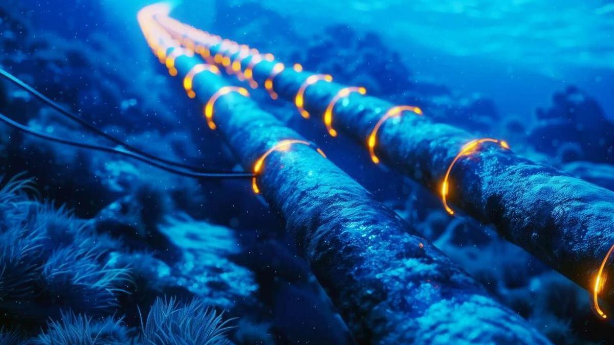Un cable submarino como los utilizados para conectar Canarias con Europa.