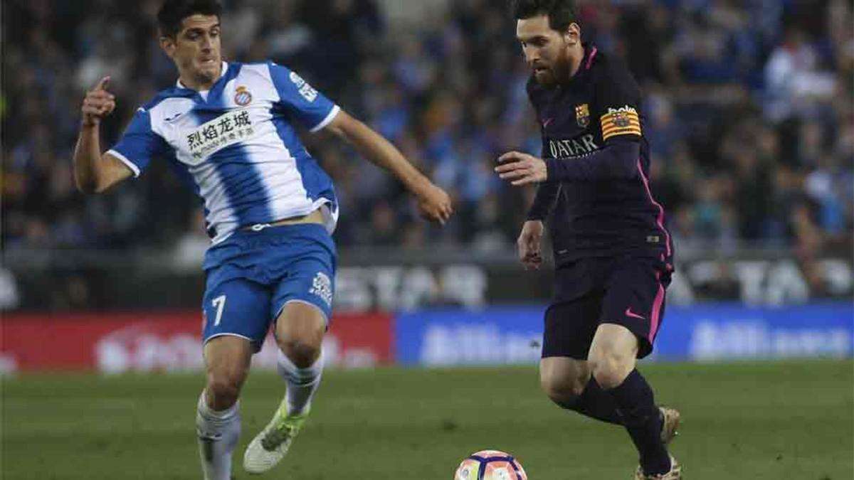 Leo Messi lideró el Barça en el derbi