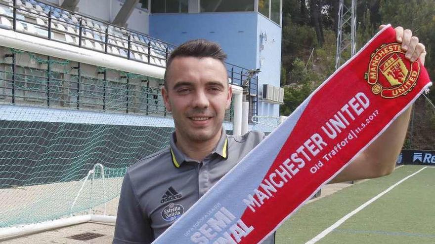 Iago Aspas, ayer en A Madroa. // Alba Villar