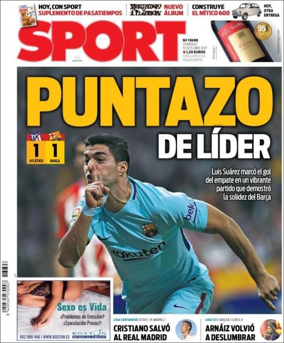 Portadas deportivas del domingo 15 de octubre