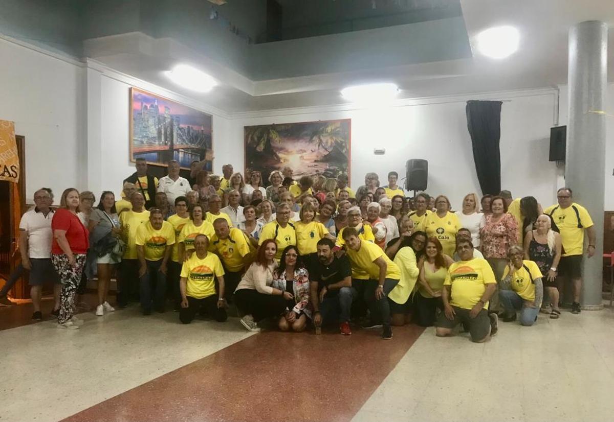 Los integrantes de la peña La Bañeza, ayer, en el hotel Concorde de Las Palmas.