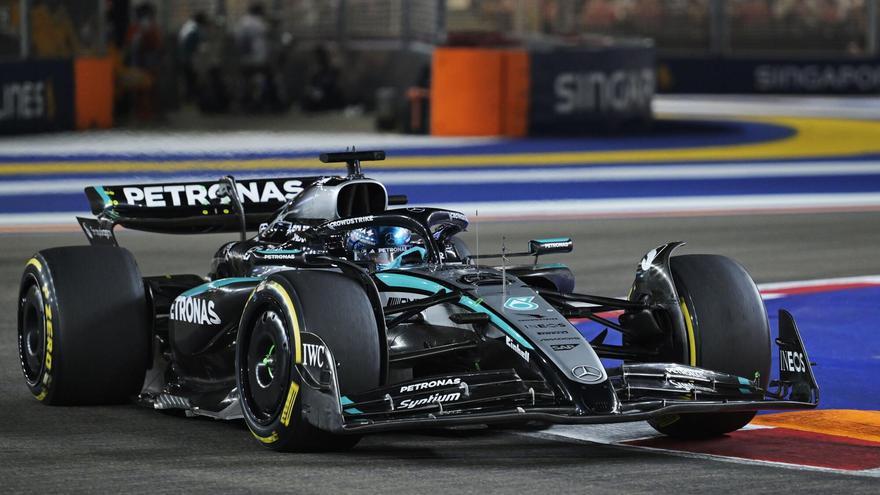 George Russel, a bordo de su Mercedes