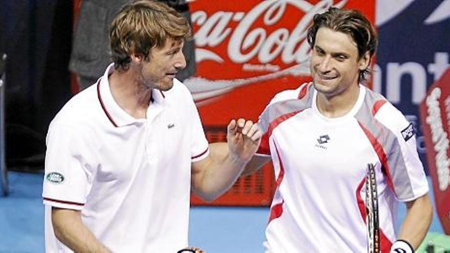 Ferrero y Ferrer, en un partido de dobles del Valencia Open 500