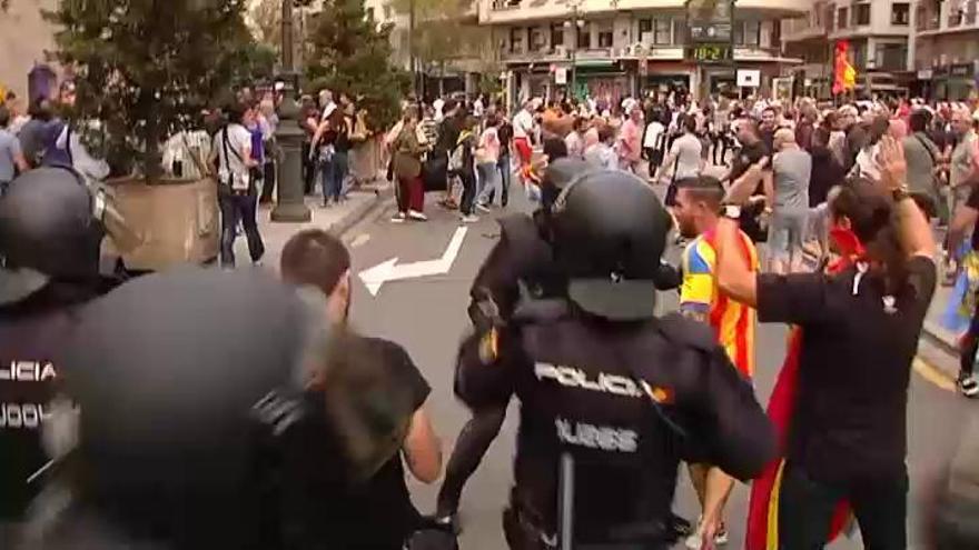 Agresiones entre ultraderechistas e independentistas en Valencia