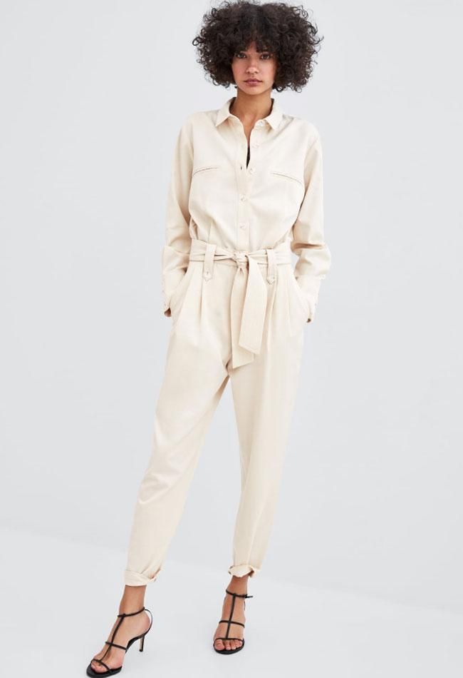 Mono camisero de Zara con cinturón