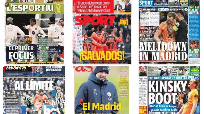 Durísimas portadas en Inglaterra tras la noche de Champions