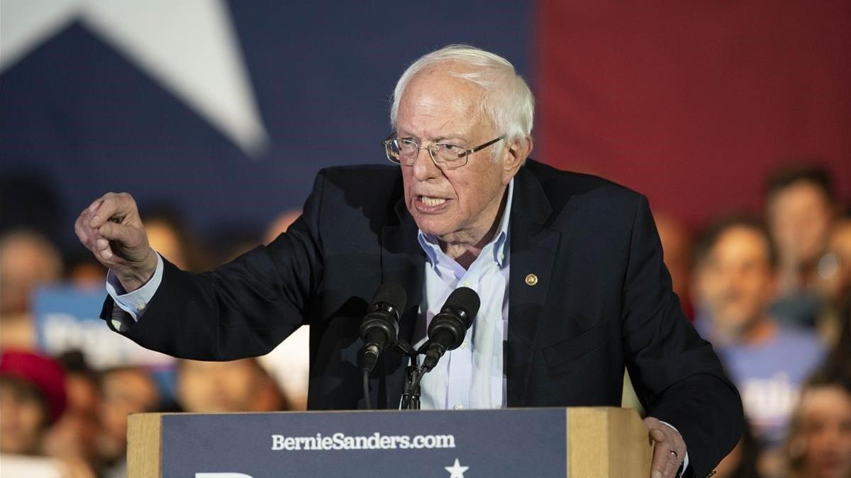 El candidato demócrata Bernie Sanders, en un mitin en San Antonio (Tejas).