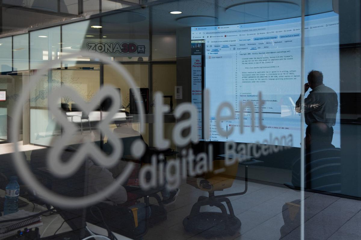 Una de las auleas de 'Per talent digital', en el Parc Tecnològic de Nou Barris