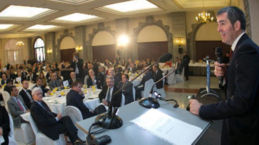 El presidente del Gobierno, Fernando Clavijo, durante su conferencia en el Foro LA PROVINCIA en el hotel Santa Catalina, ayer.