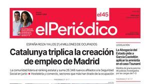 La portada de EL PERIÓDICO del 3 de julio de 2024