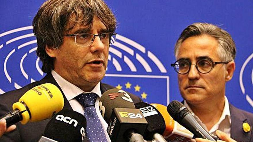L&#039;expresident de la Generalitat Carles Puigdemont, ahir al Parlament Europeu