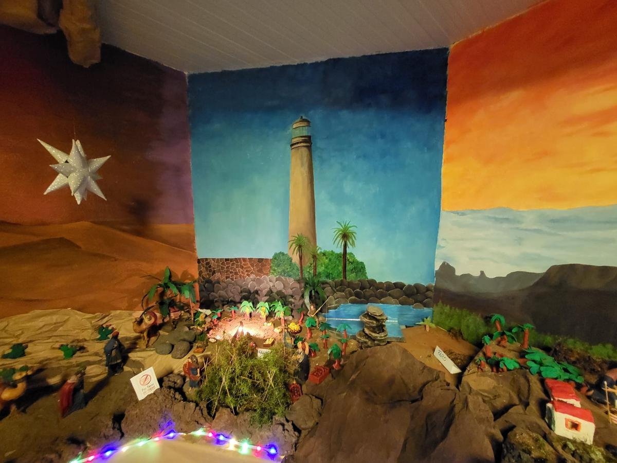 Parte del Belén Canario en la Casa de la Navidad del CEIP San Fernando de Maspalomas