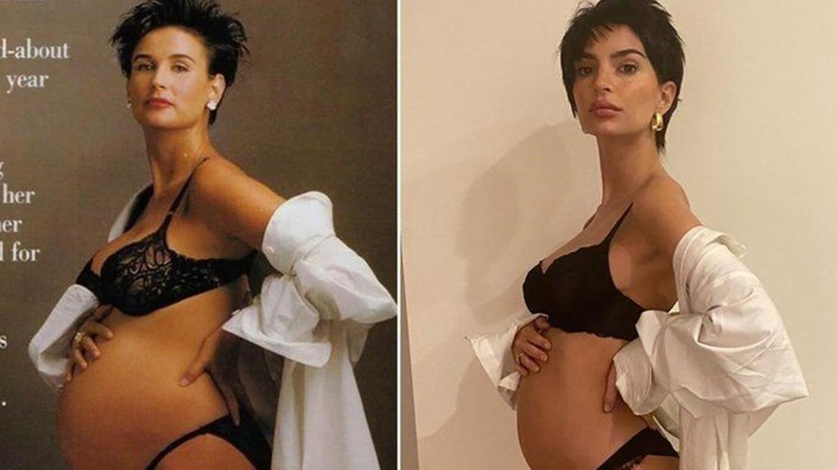 Emily Ratajkowski recrea la icónica foto de Demi Moore