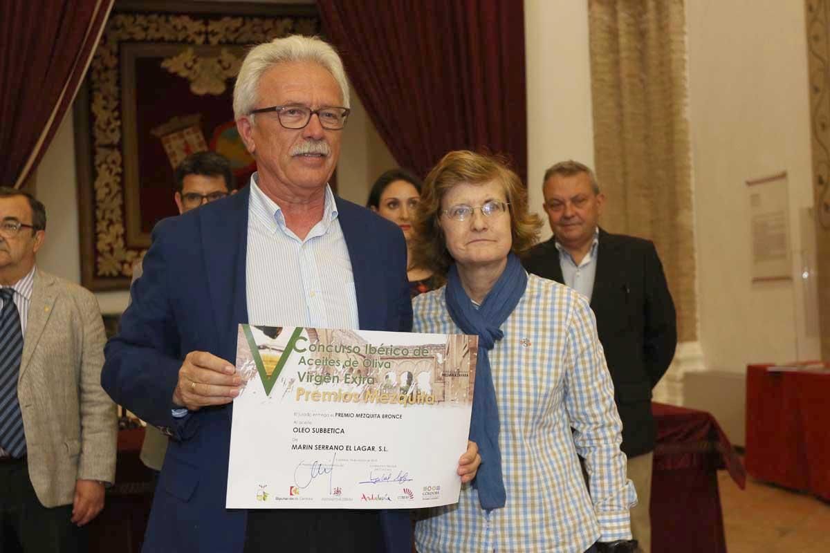 V Concurso ibérico de aceites de oliva virgen extra premios Mezquita 2018