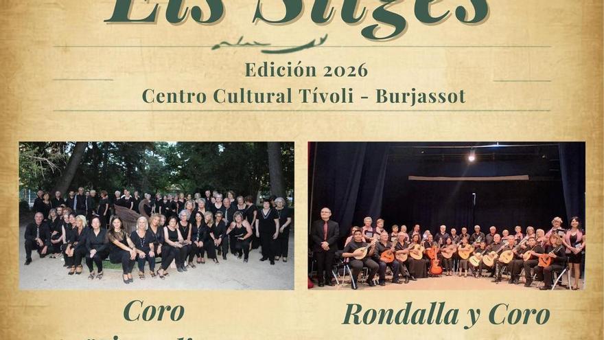 El Festival Els Sitges 2026 trae música coral y de rondalla a Burjassot el 9 de mayo
