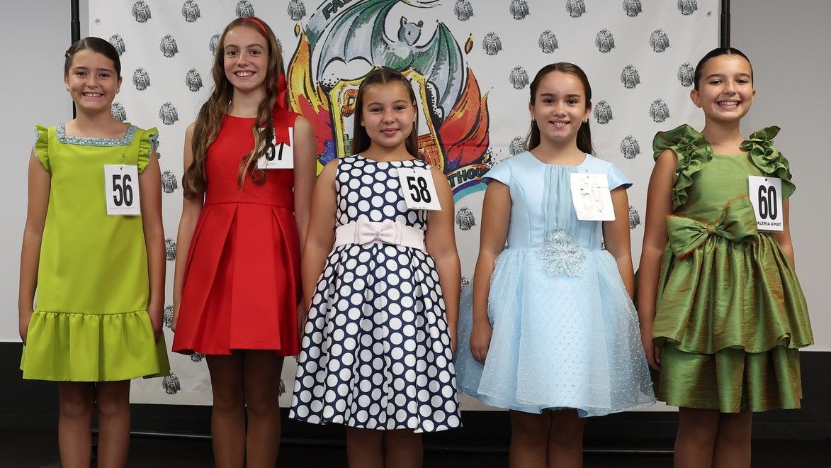 Paula Verdeguer Llorens (San Pedro-Virgen de Vallivana), Carmen Moliner Agusti (Pere Maria Orts i Bosch), Ana Belen Rodriguez Delgado (Sainetero Arniches-Arquitecto Ribes), Valeria Edo Ferrando (Rodriguez de Cepeda-Lorenzo Palmireno), Valeria Amat Carrasco (Grupos Virgen del Carmen)