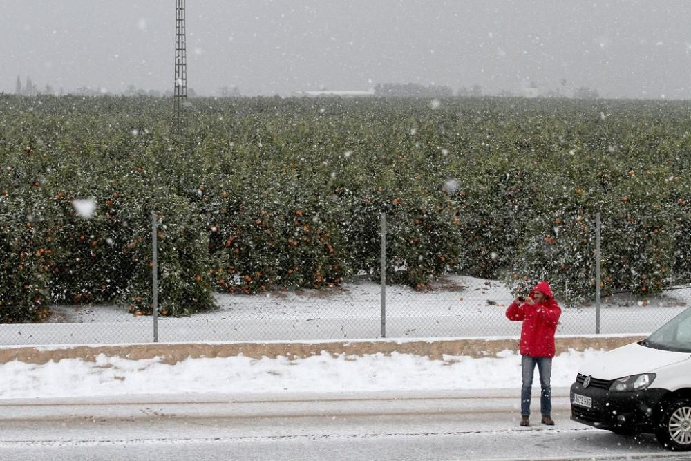 La nieve llega a San Javier, Balsicas y el Campo d