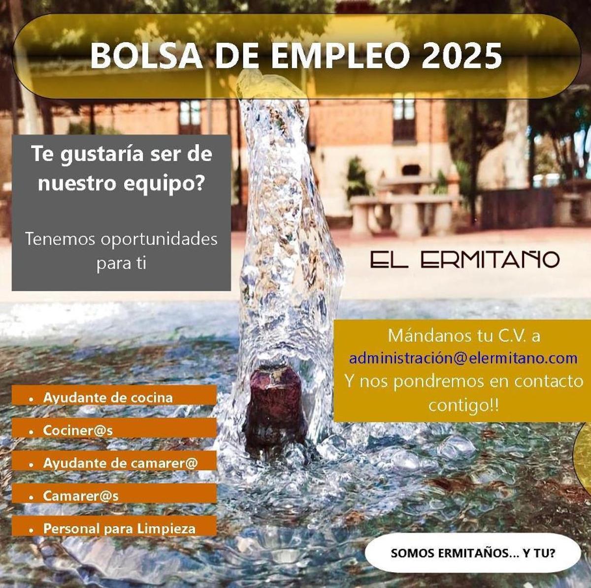 Oferta de empleo en El Ermitaño.