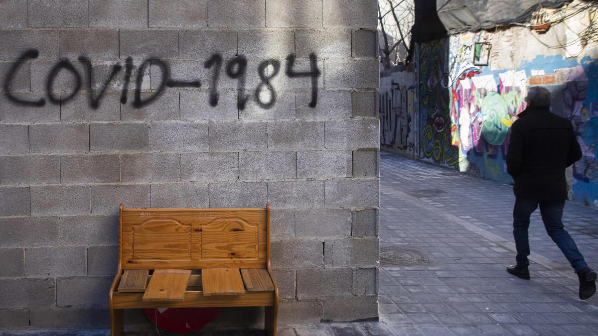 Grafitis y murales relativos a la pandemia de coronavirus COVID-19 en València