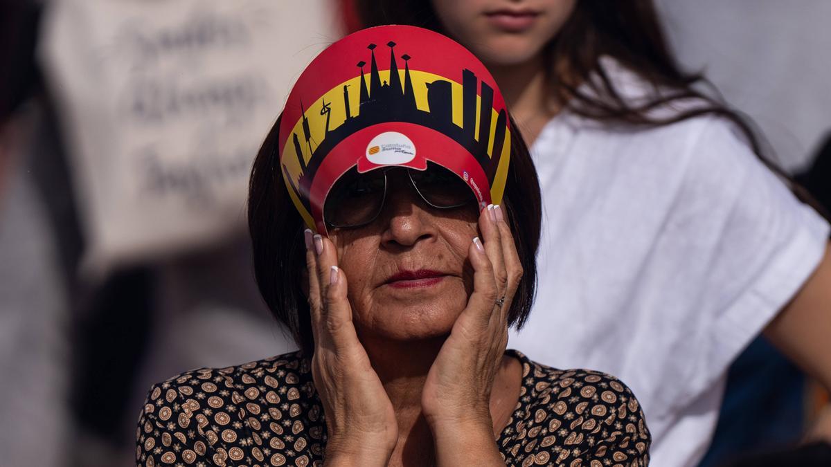 Manifestación por el 12-O, Día de la Hispanidad, en Barcelona