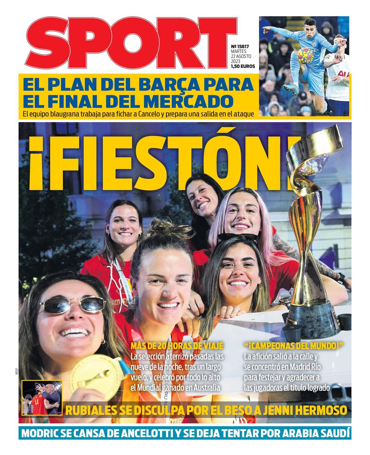 PORTADA SPORT 22/08/23 PORTADA SPORT 22/08/23