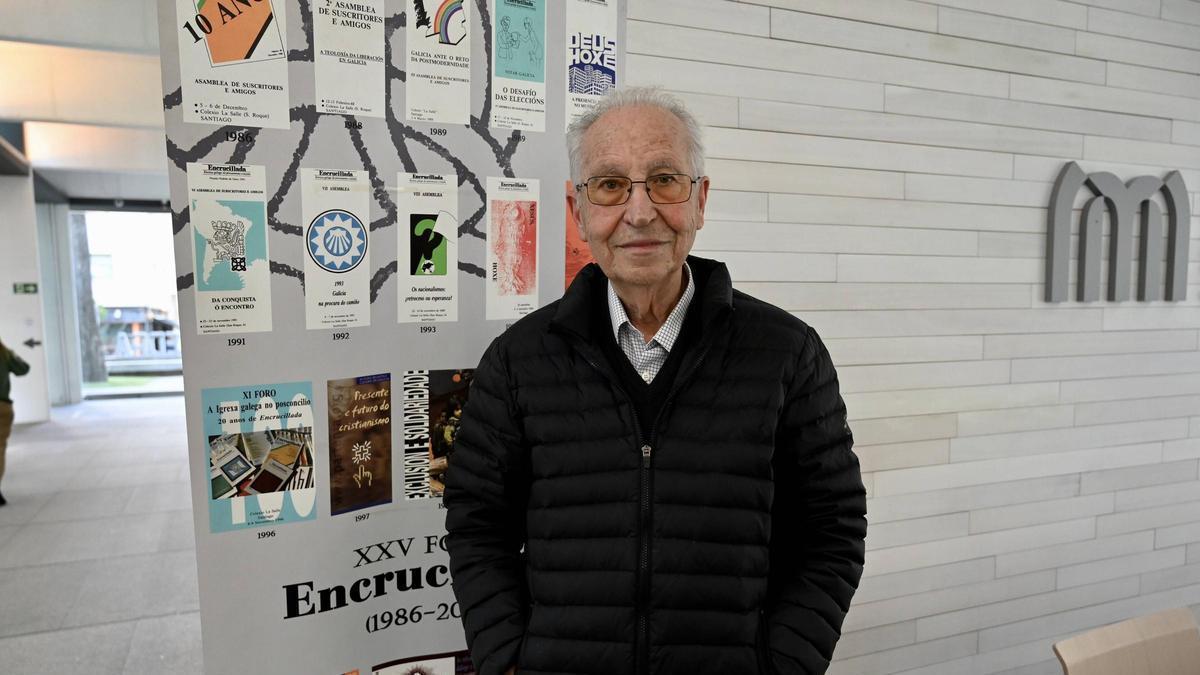 Andres Torres Queiruga no Edificio Castelao do Museo, onde impartiu a conferencia "Quen é Xesús para nós, hoxe?".