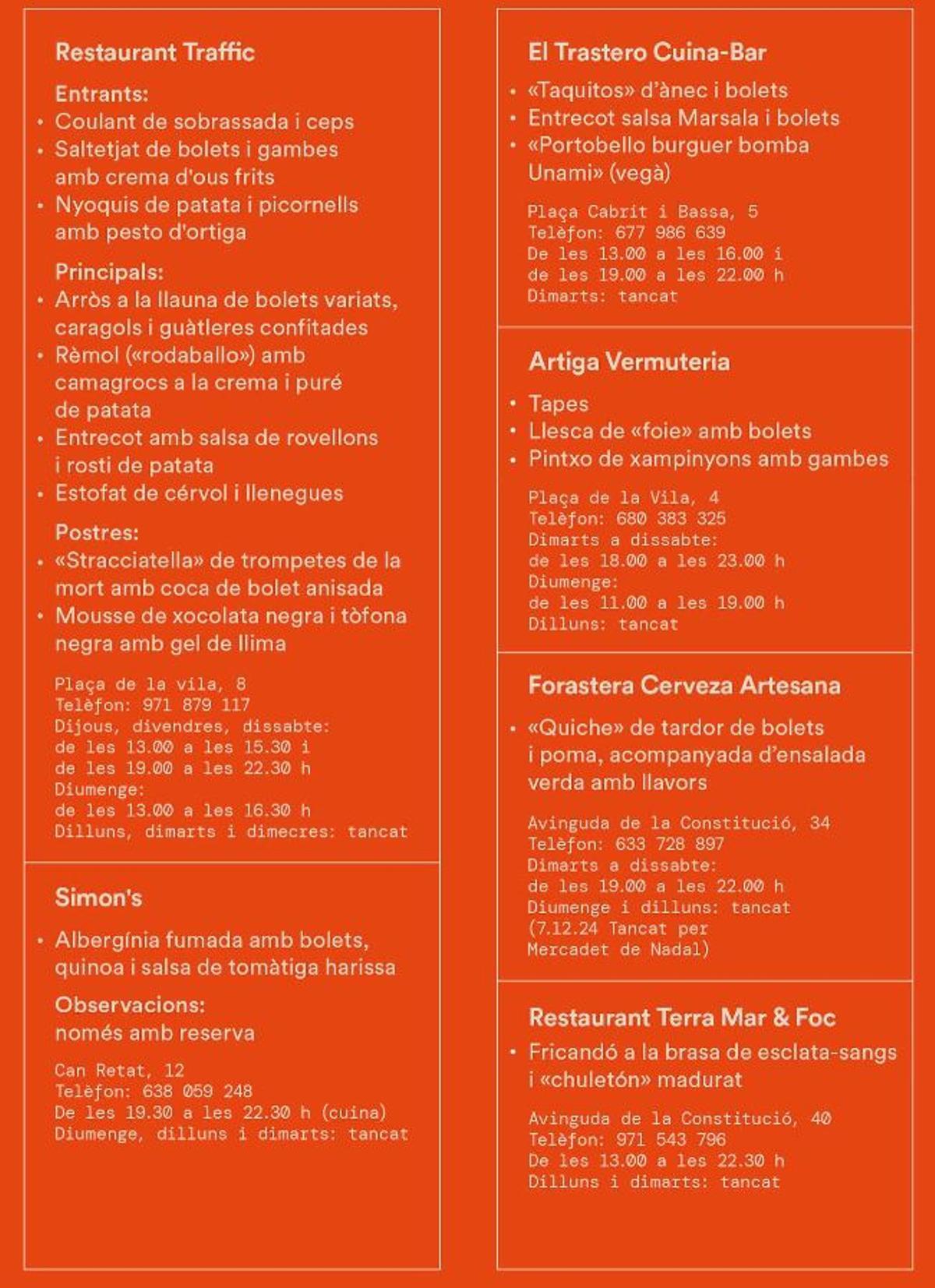 Consulta los bares y restaurantes que participan en la nueva edición de 'Alaró cuina amb bolets'
