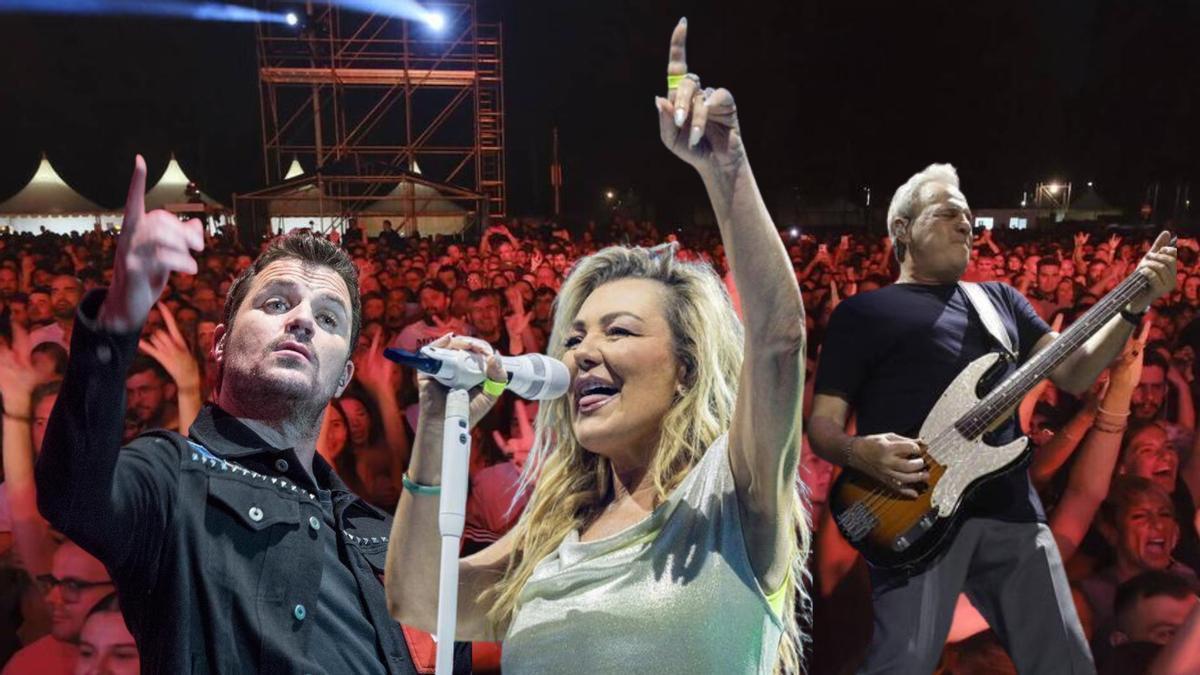 Dani Martín, Amaia Montero y David Summers, de Hombres G, con el público de fondo de una edición pasada de Gijón Life.