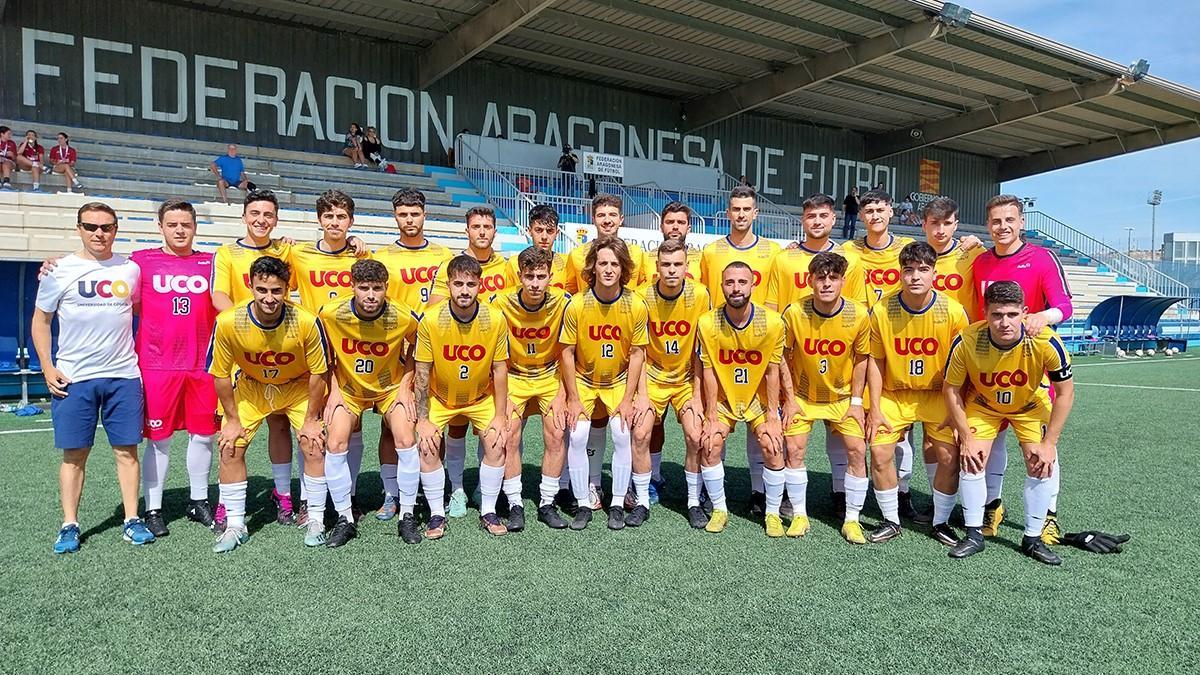 Selección de fútbol de la Universidad de Córdoba en el CEU 2023 de Zaragoza.